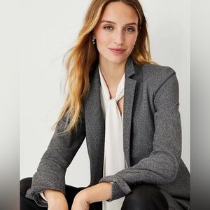 NWT Ann Taylor Hutton One Button Blazer Gray Size 10 Suiting Careerwear Tailored